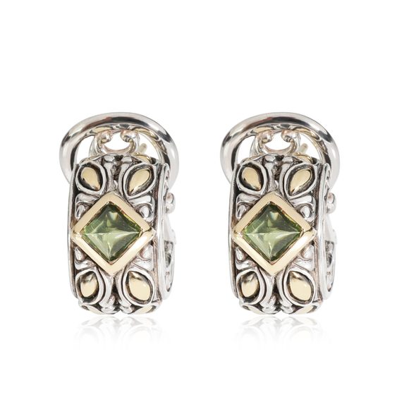 John Hardy Kawung Peridot Hoop Earring in 18K Yellow Gold/Sterling Silver - Picture 1 of 3
